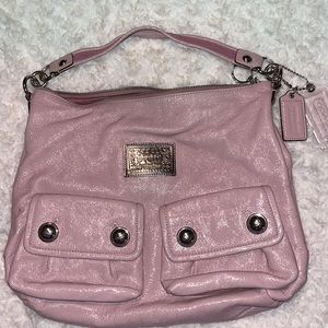 Authentic Coach Poppy Patent Leather Pocket Hobo with wallet